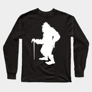 Bigfoot Walking With His Crutch Long Sleeve T-Shirt